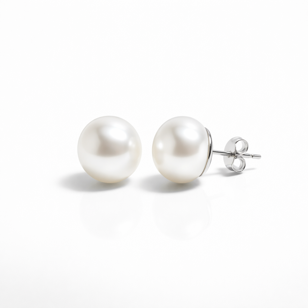 Willow Freshwater Pearl Stud Earrings — 8 mm - Twelve Silver Trees