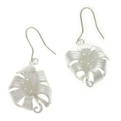 Large Sterling Silver Lily Earrings - Twelve Silver Trees