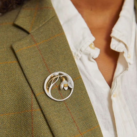 Snowdrop Flower Brooch by Paula Bolton | Special Order - Twelve Silver Trees