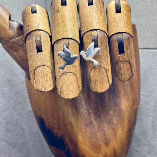 Swallow Sterling Silver Handmade Studs Earrings - Twelve Silver Trees