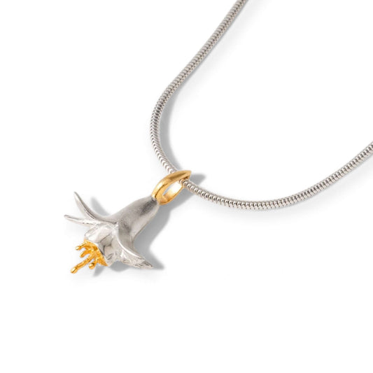 Handmade Sterling Silver Fuchsia Flower Pendant - Twelve Silver Trees