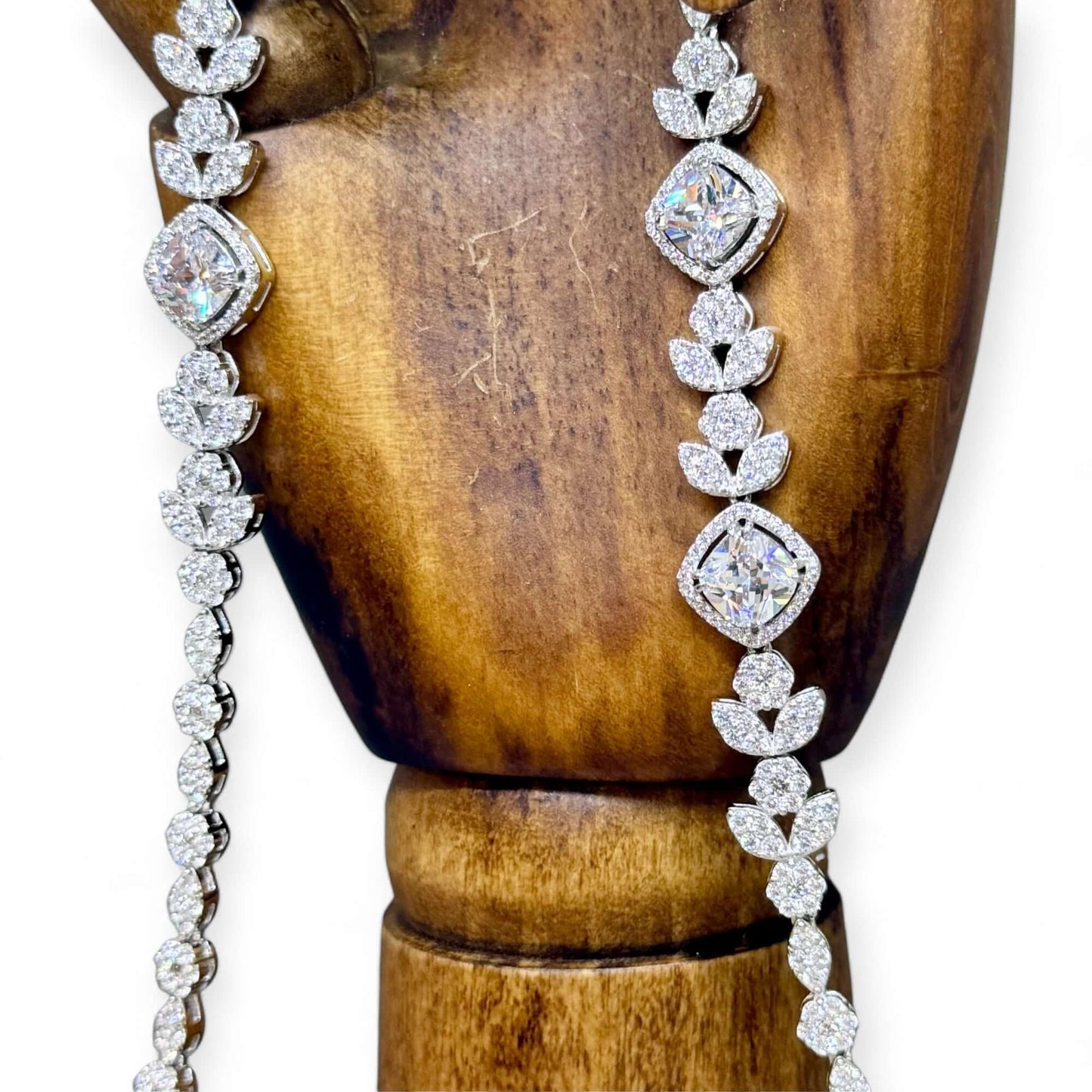 Art Deco Inspired Statement Tennis Necklace - Twelve Silver Trees