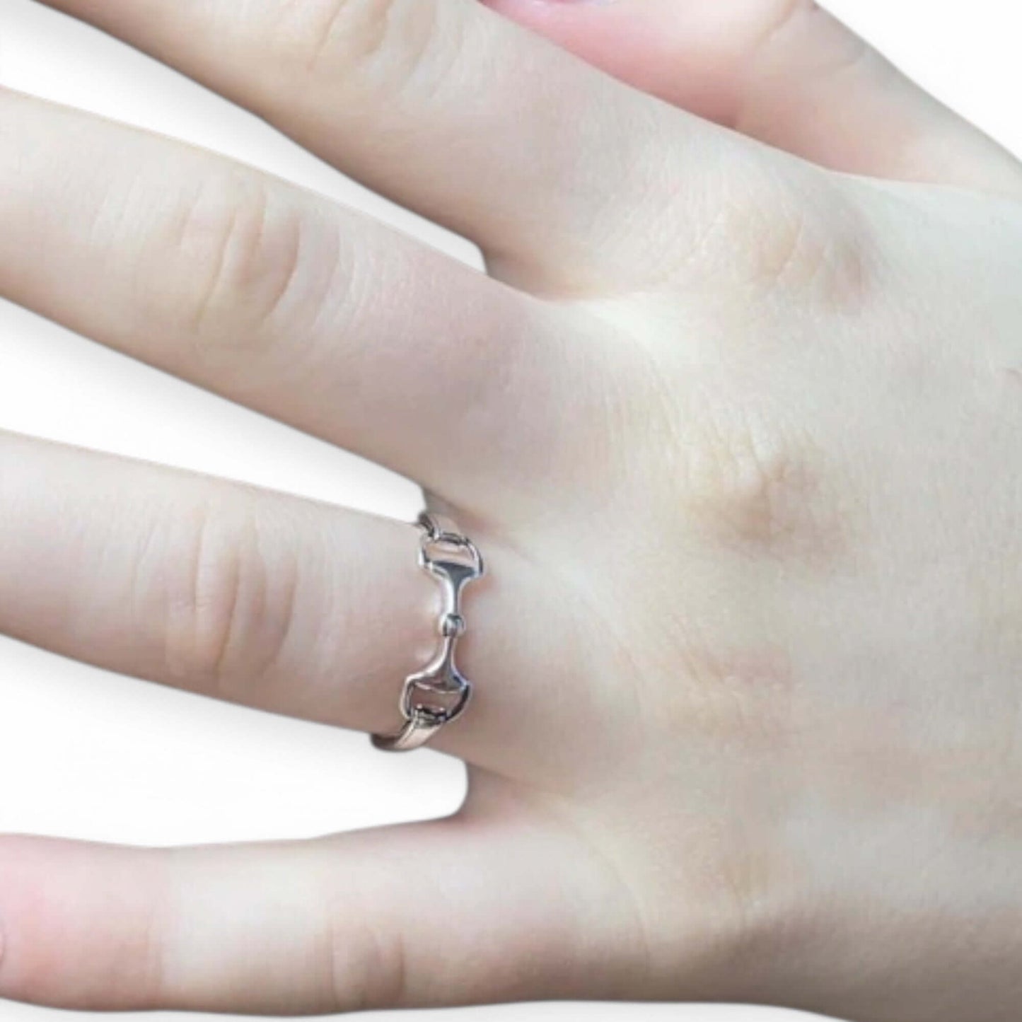 Snaffle ring With Stitch Detail In Sterling Silver | Special order - Twelve Silver Trees