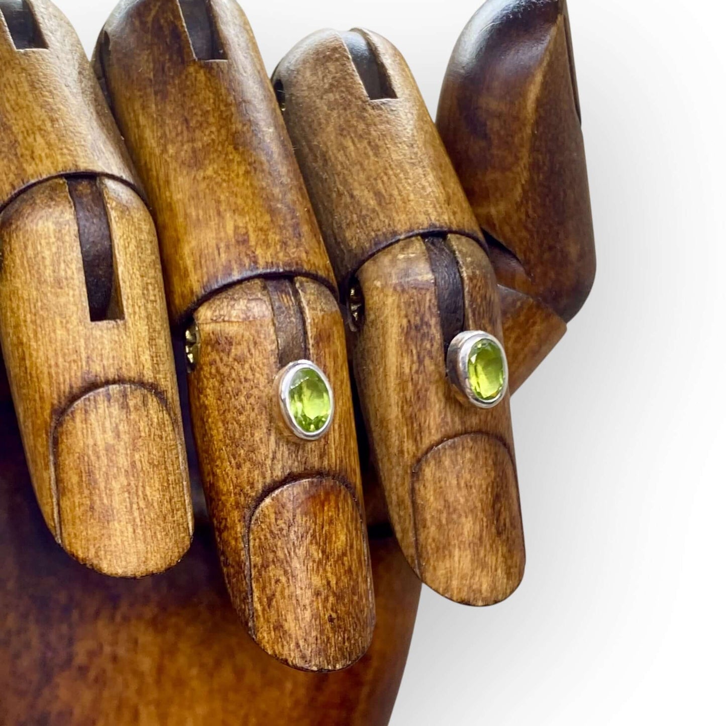 4mm Oval peridot Sterling Silver Stud Earrings - Twelve Silver Trees