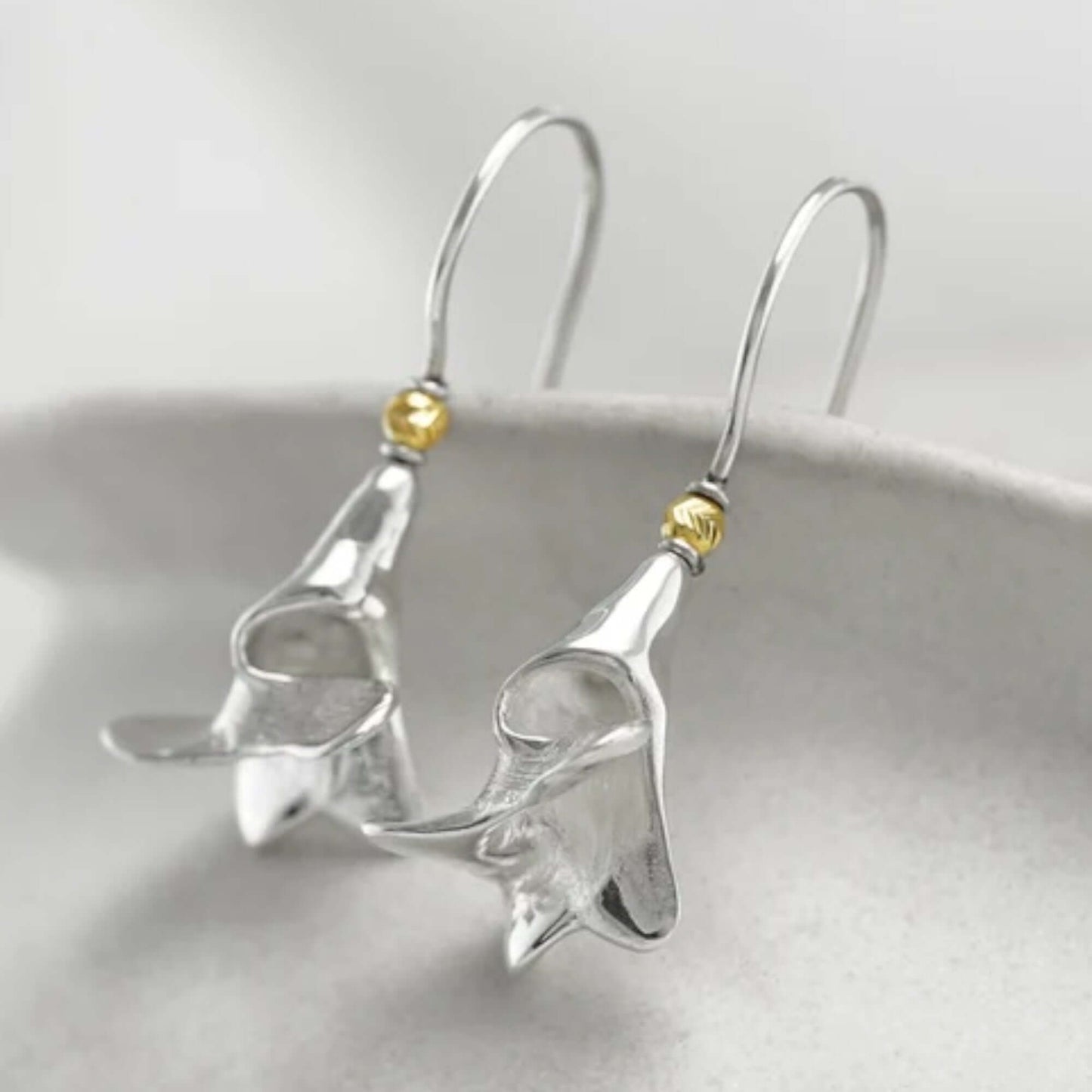 Statement Contemporary Bluebell Flower Earrings - Twelve Silver Trees