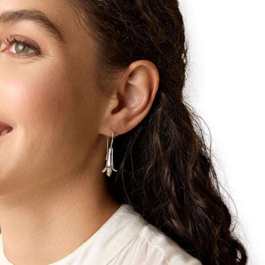 Contemporary Bluebell Floral Earrings - Twelve Silver Trees