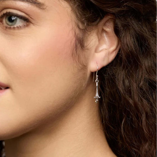 Sterling Silver Flower Dangle Earrings - Twelve Silver Trees