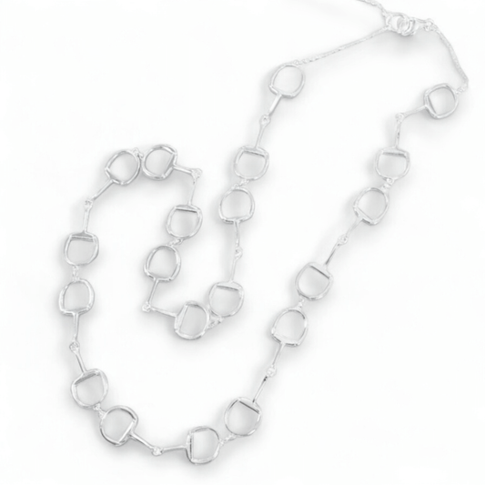 Continuous Snaffle Link Necklace - Large, Sterling Silver - Twelve Silver Trees