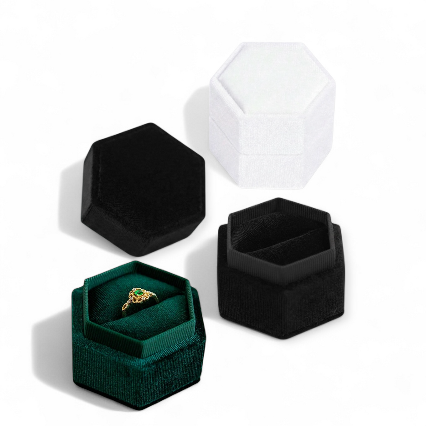 Luxury Velvet Ring / Earring Box - Twelve Silver Trees