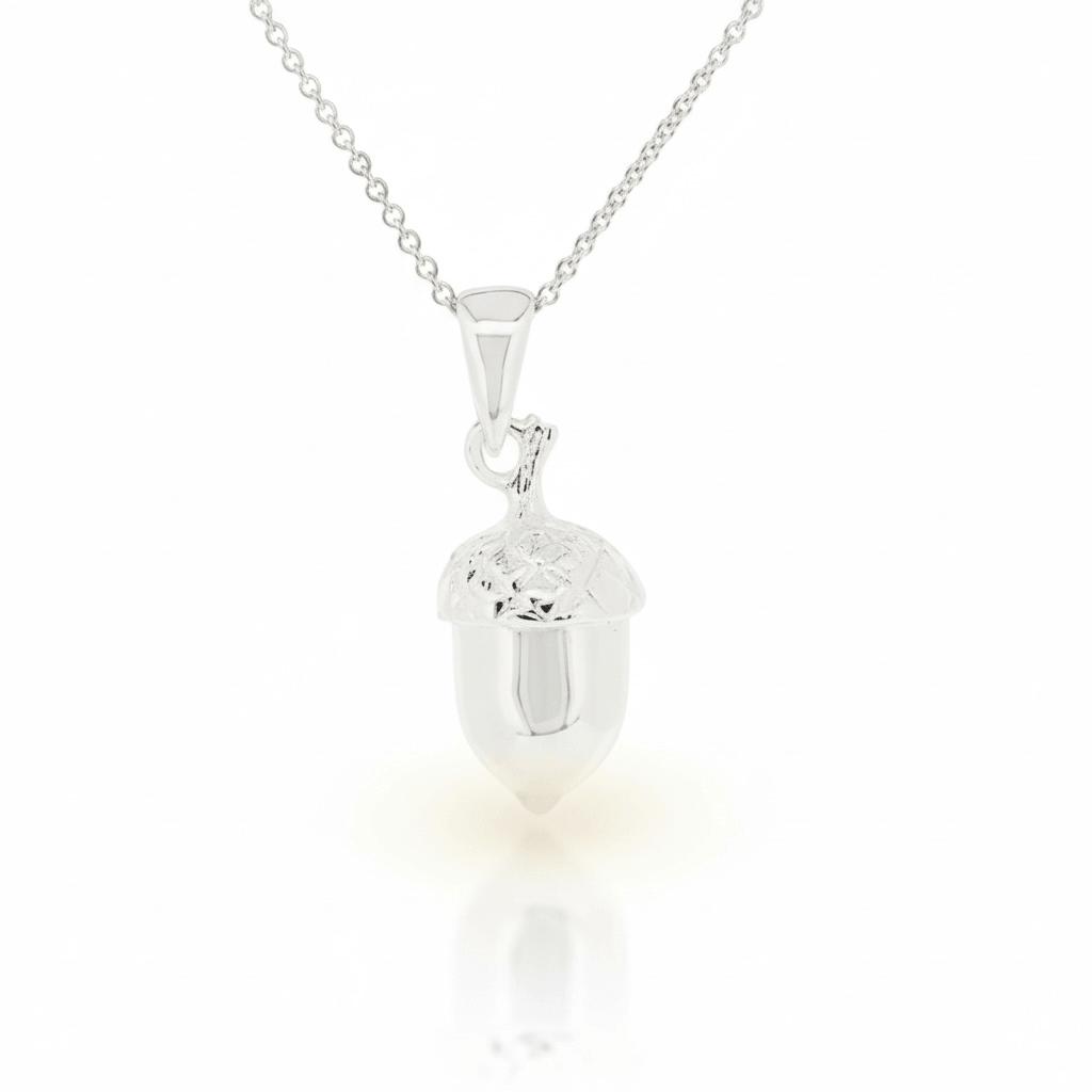 Sterling Silver Acorn Pendant - Twelve Silver Trees
