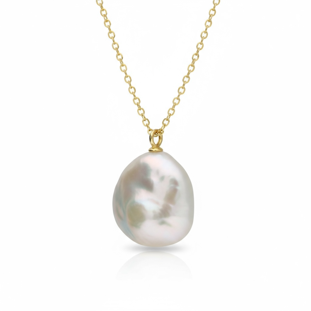 Baroque Freshwater Pearl Necklace – Sterling Silver & 14ct Gold Vermeil