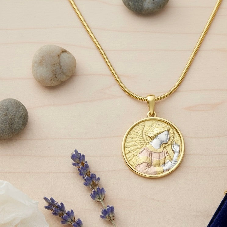 Sterling Silver Angel Gabriel Pendant - Twelve Silver Trees