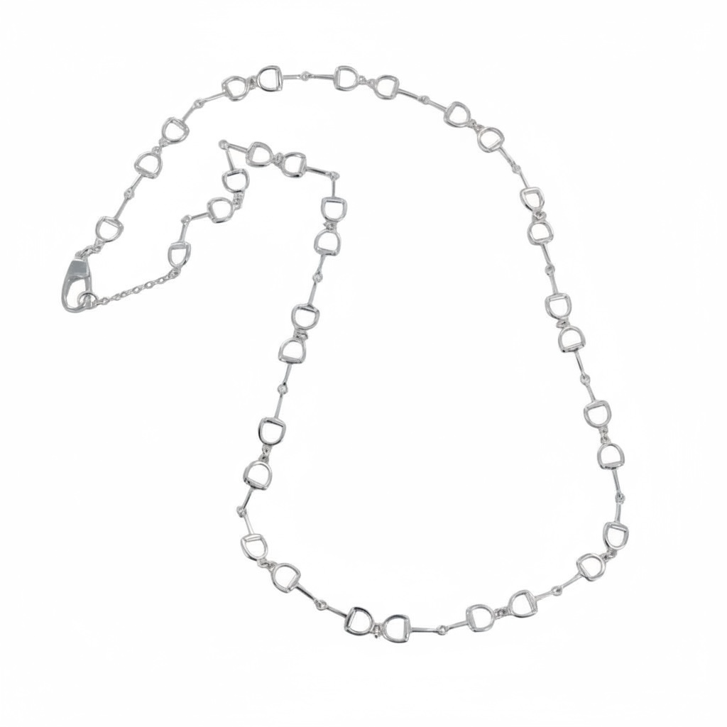 Continuous Snaffle Sterling Silver Necklace - Twelve Silver Trees