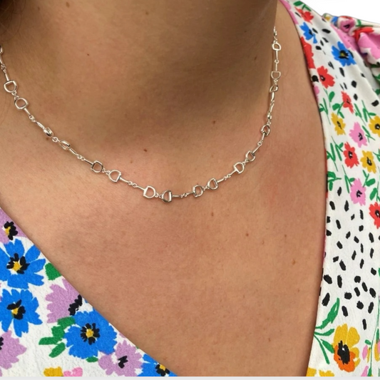 Continuous Snaffle Necklace Sterling Silver And 18 Carat Gold. - Twelve Silver Trees