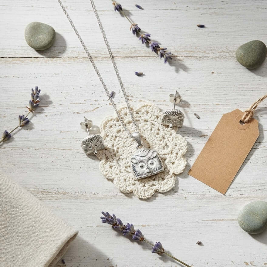 Sterling Silver Hedgehog Pendant Necklace - Twelve Silver Trees