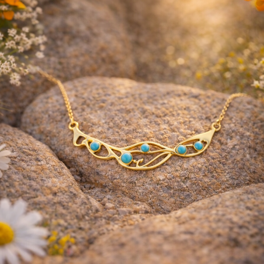 Terra Sol Turquoise Necklace in Gold Vermeil