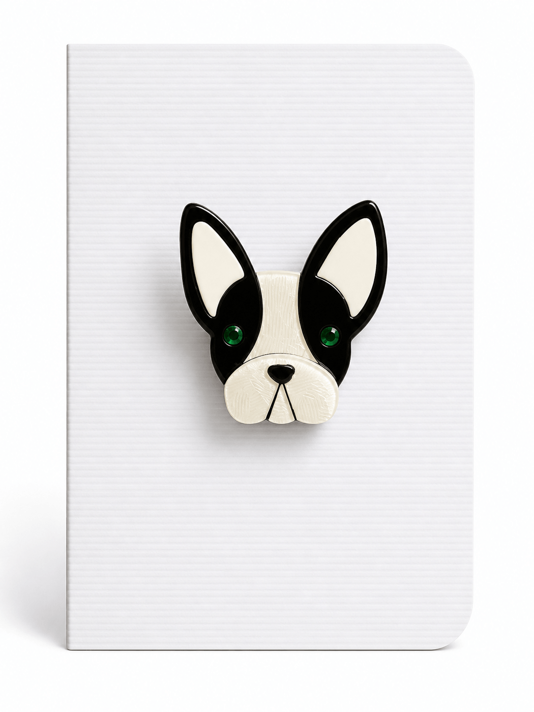 French Bulldog Keepsake Brooch Card – Blank Greeting Card with Removable Pin - Twelve Silver Trees