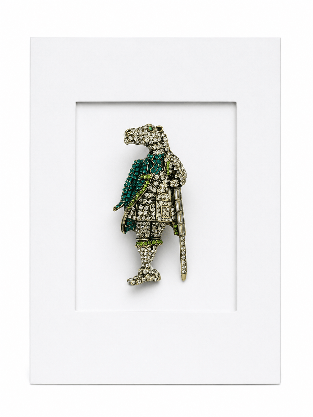 Regal Horse Gentleman Keepsake Card – Crystal Statement Brooch - Twelve Silver Trees