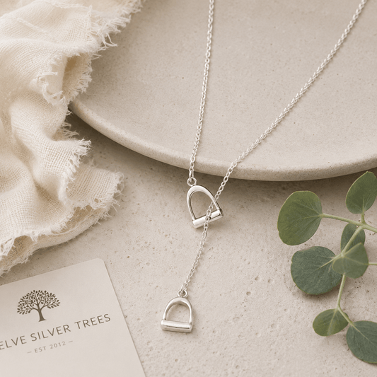 Sterling Silver Stirrup Drop Necklace – Small - Twelve Silver Trees