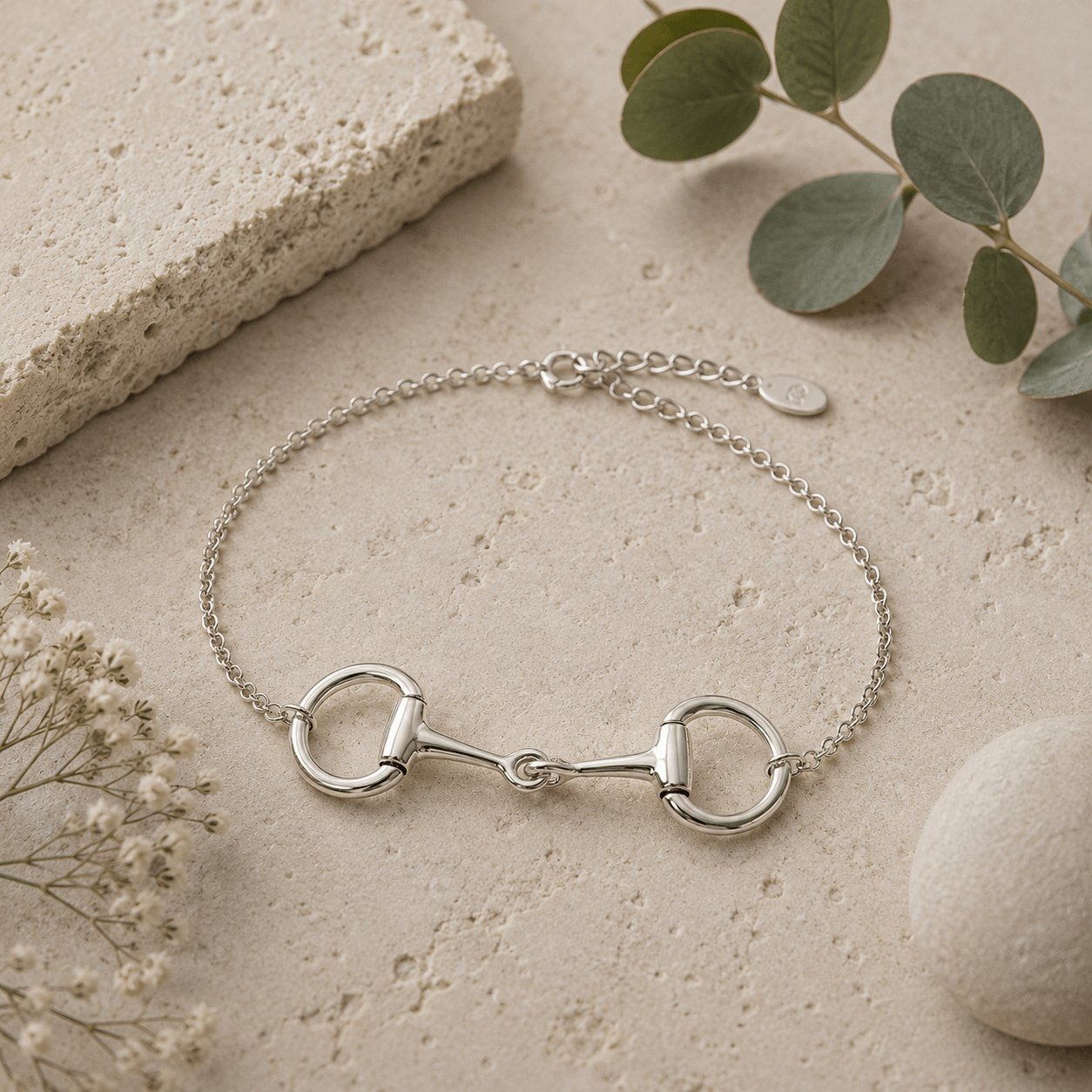 Sterling Silver Classic Eggbutt Snaffle Bracelet - Twelve Silver Trees