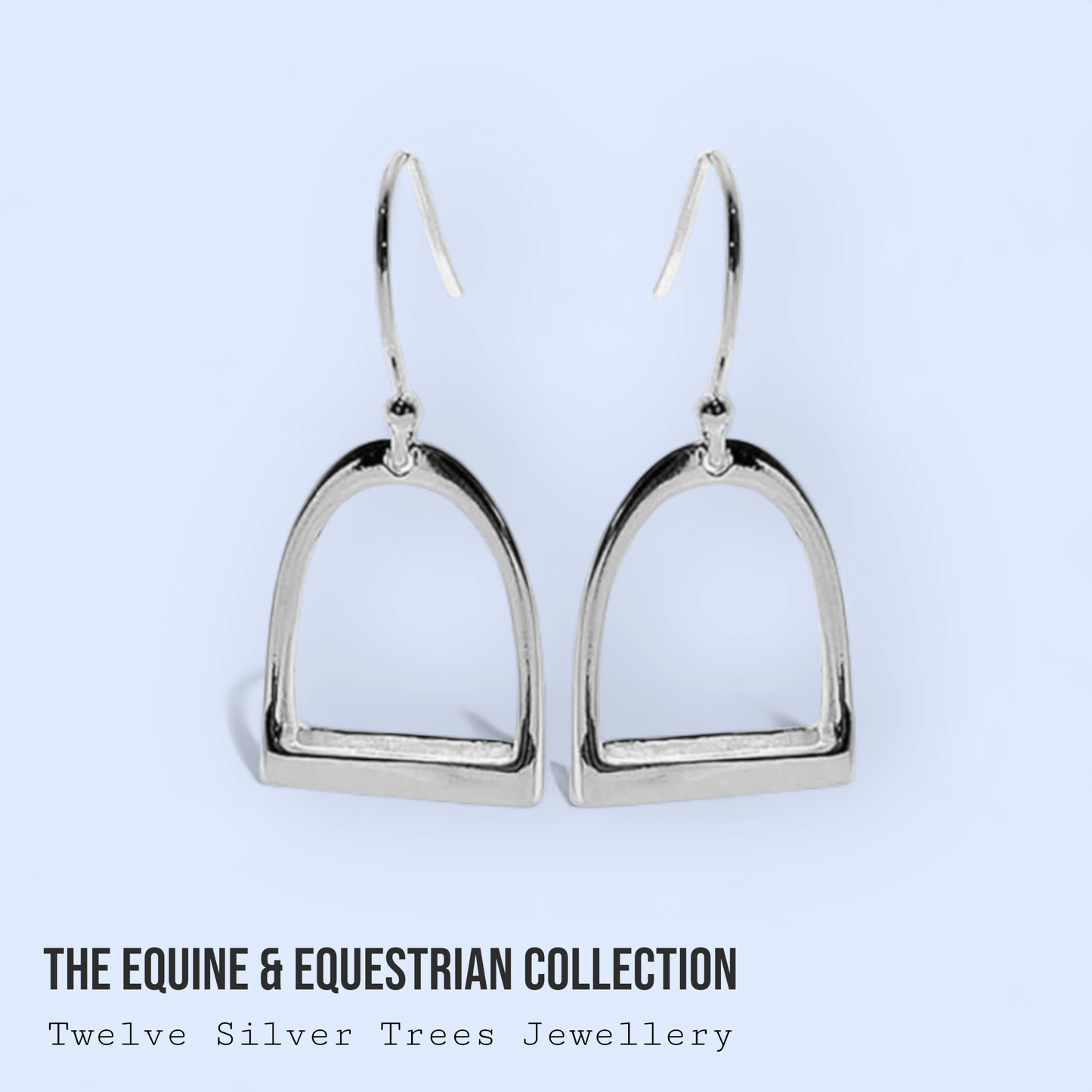 Sterling Silver Stirrup Drop Earrings - Twelve Silver Trees