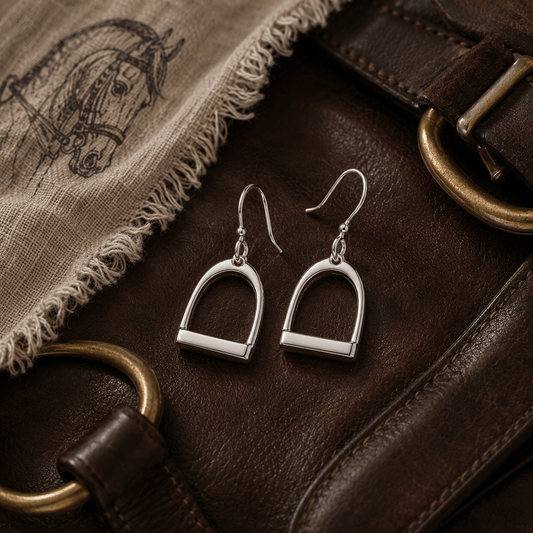 Sterling Silver Stirrup Drop Earrings - Twelve Silver Trees