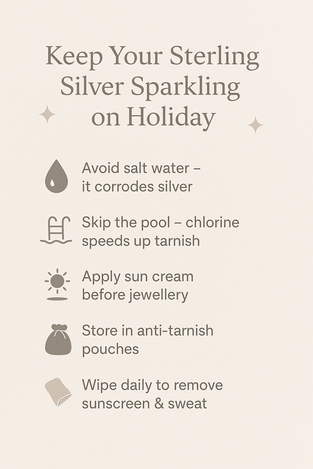 How to Care for Your Sterling Silver Jewellery on Holiday