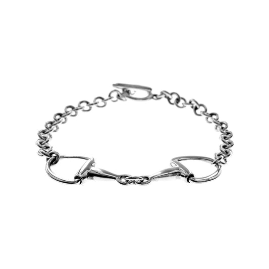 Chunky single snaffle Sterling silver bracelet - Twelve Silver Trees