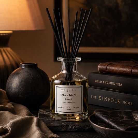 Handmade Tuscan Leather Luxury Reed Diffuser - Twelve Silver Trees