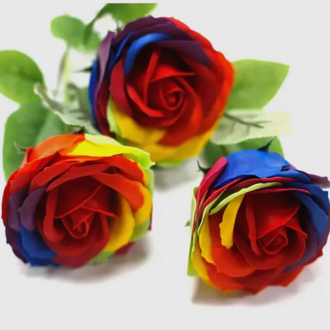 Single Rainbow Rose Soap Flower - Twelve Silver Trees