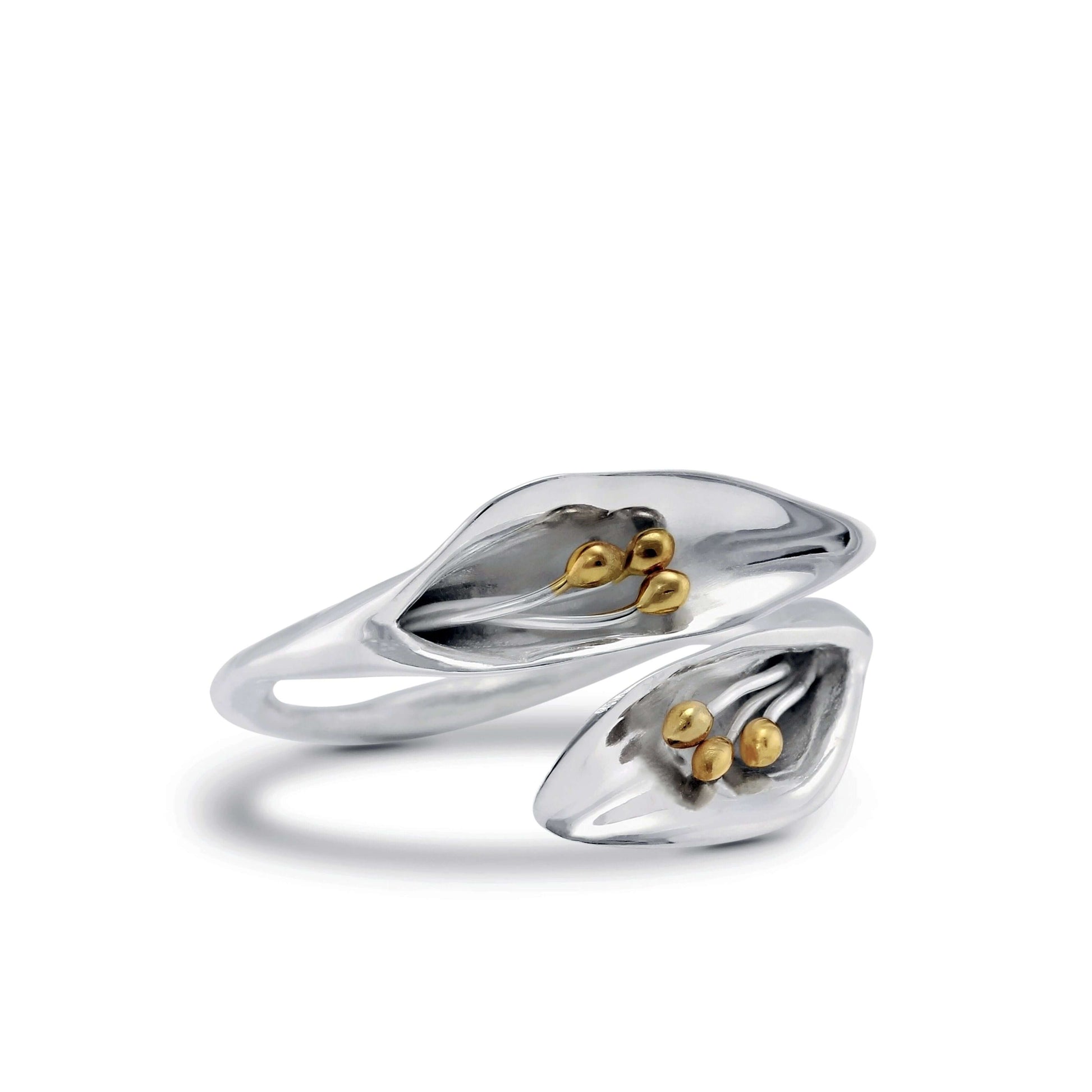 Elegant Calla Lily Sterling Silver Adjustable Ring - Twelve Silver Trees