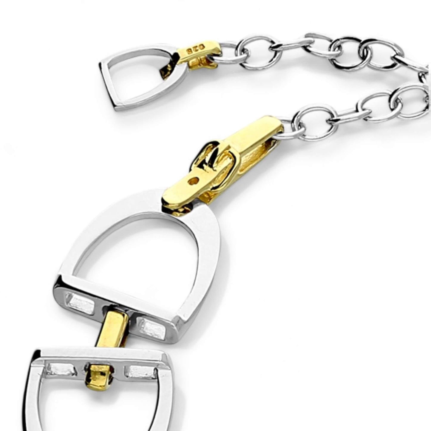 Stirrup And Buckle Bracelet In Sterling Silver & 18 Carat Gold Vermeil - Twelve Silver Trees