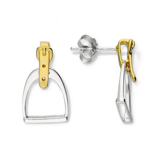 Stirrup And Buckle Earrings In Sterling Silver & 18 Carat Gold Vermeil - Twelve Silver Trees