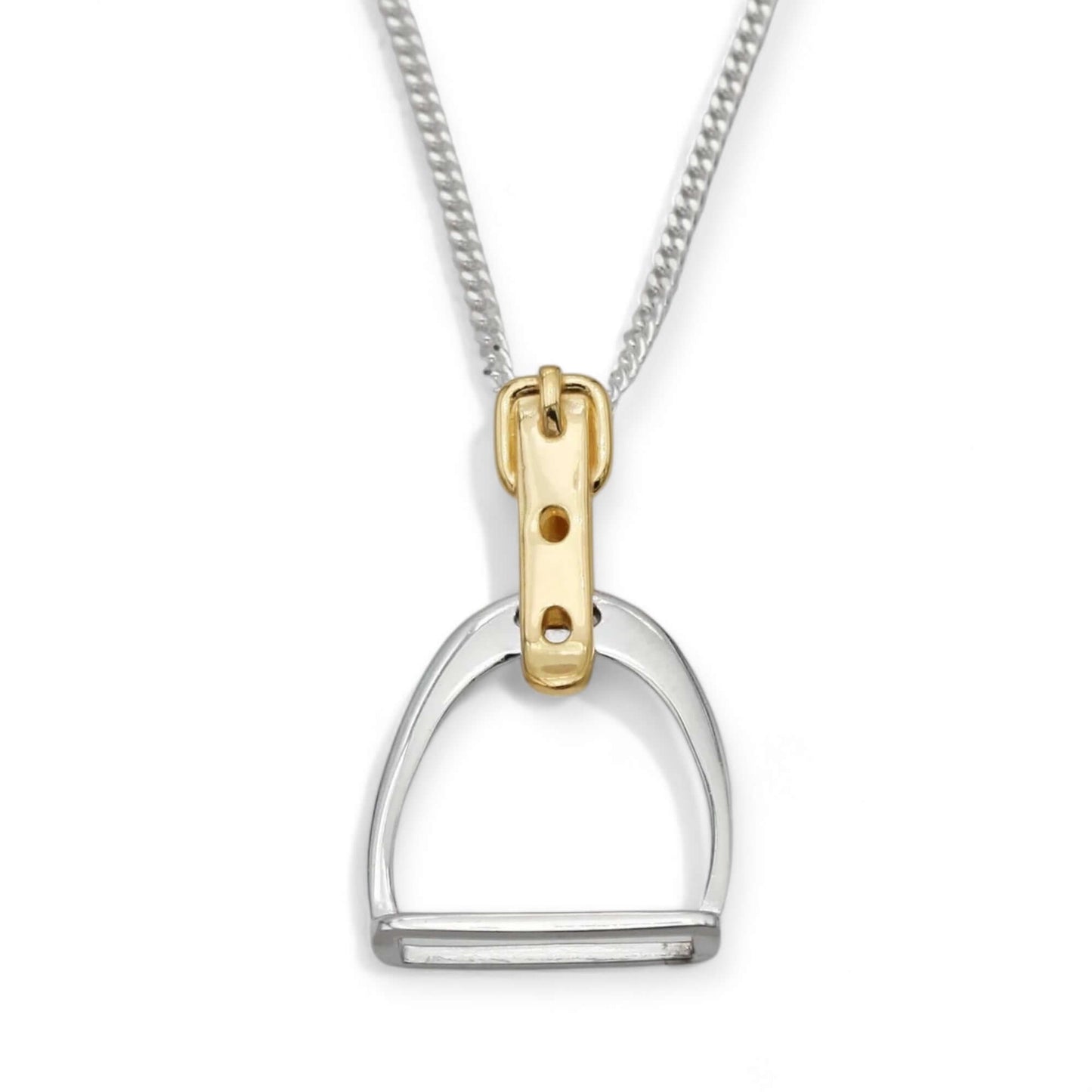 Stirrup And Buckle pendant In Sterling Silver & 18 Carat Gold Vermeil - Twelve Silver Trees