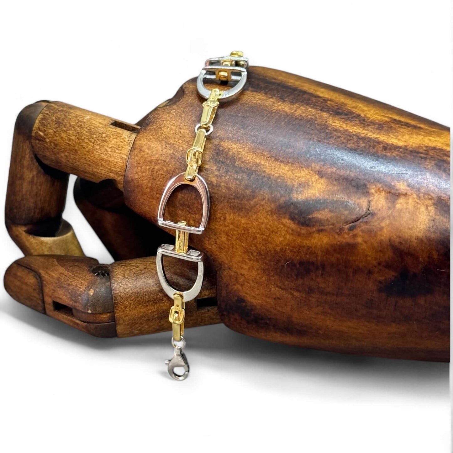 Stirrup And Buckle Bracelet In Sterling Silver & 18 Carat Gold Vermeil - Twelve Silver Trees