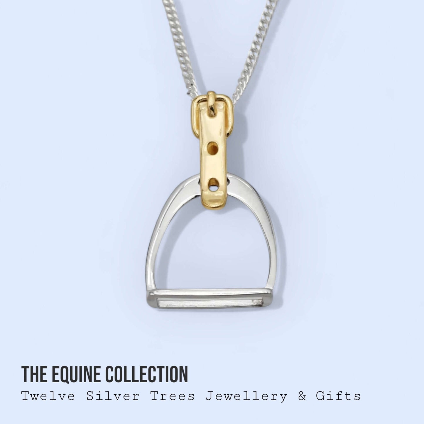 Stirrup And Buckle pendant In Sterling Silver & 18 Carat Gold Vermeil - Twelve Silver Trees