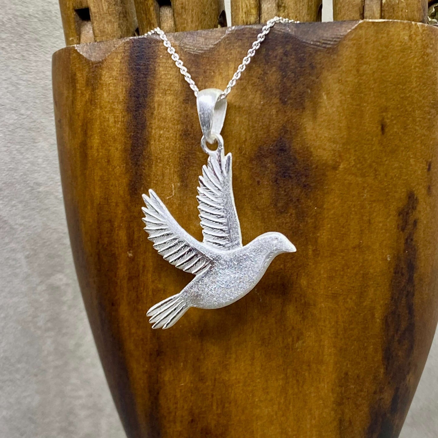 Doves Grace, Sterling Silver Dove Of Peace Pendant. - Twelve Silver Trees