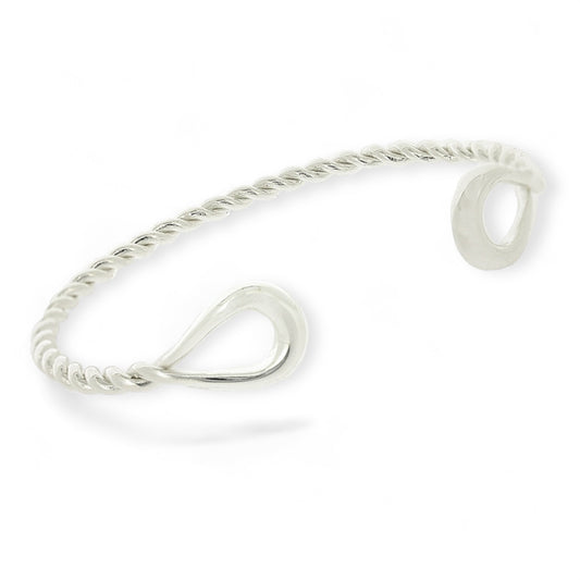 Unisex Sterling Silver Cuff Bangle - The Bawsey Torc - Twelve Silver Trees