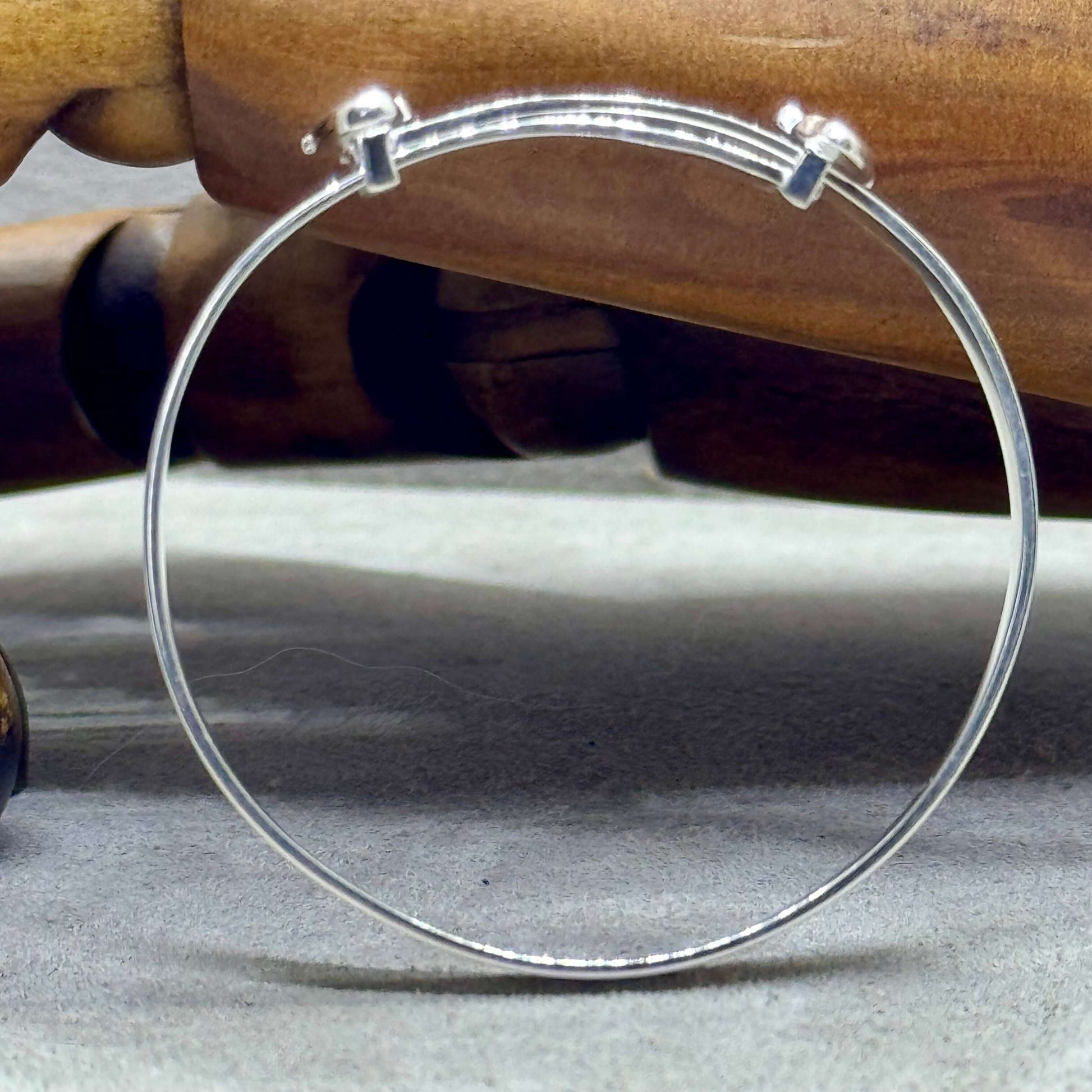 Precious Moments - Sterling Silver Expandable Baby Bangle With Foot Design. - Twelve Silver Trees