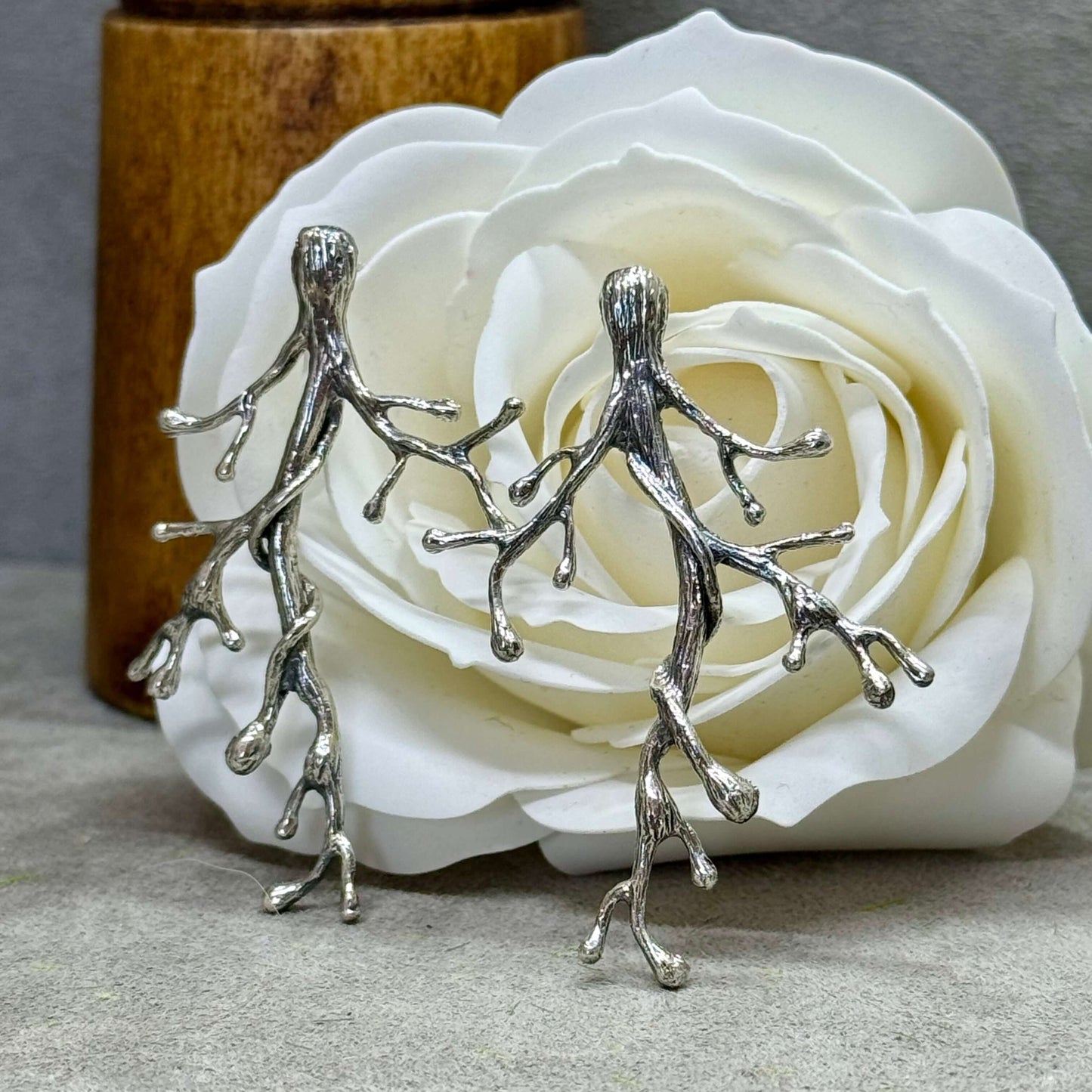 Majestic Sterling Silver Tree Branch Earrings - Twelve Silver Trees