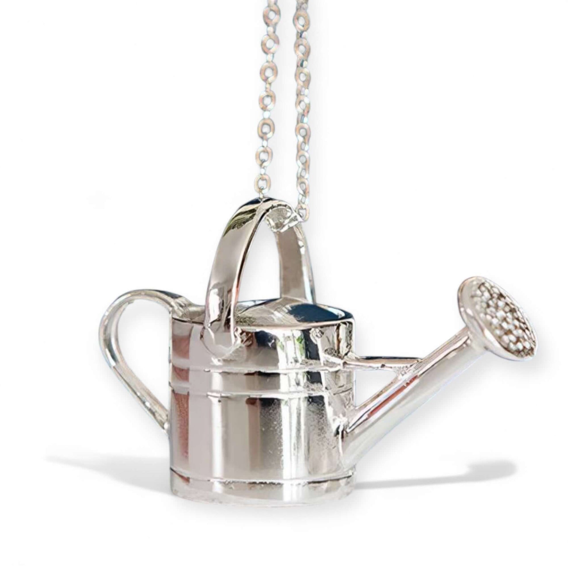 Love My Garden - Sterling Silver Watering Can Pendant - Twelve Silver Trees