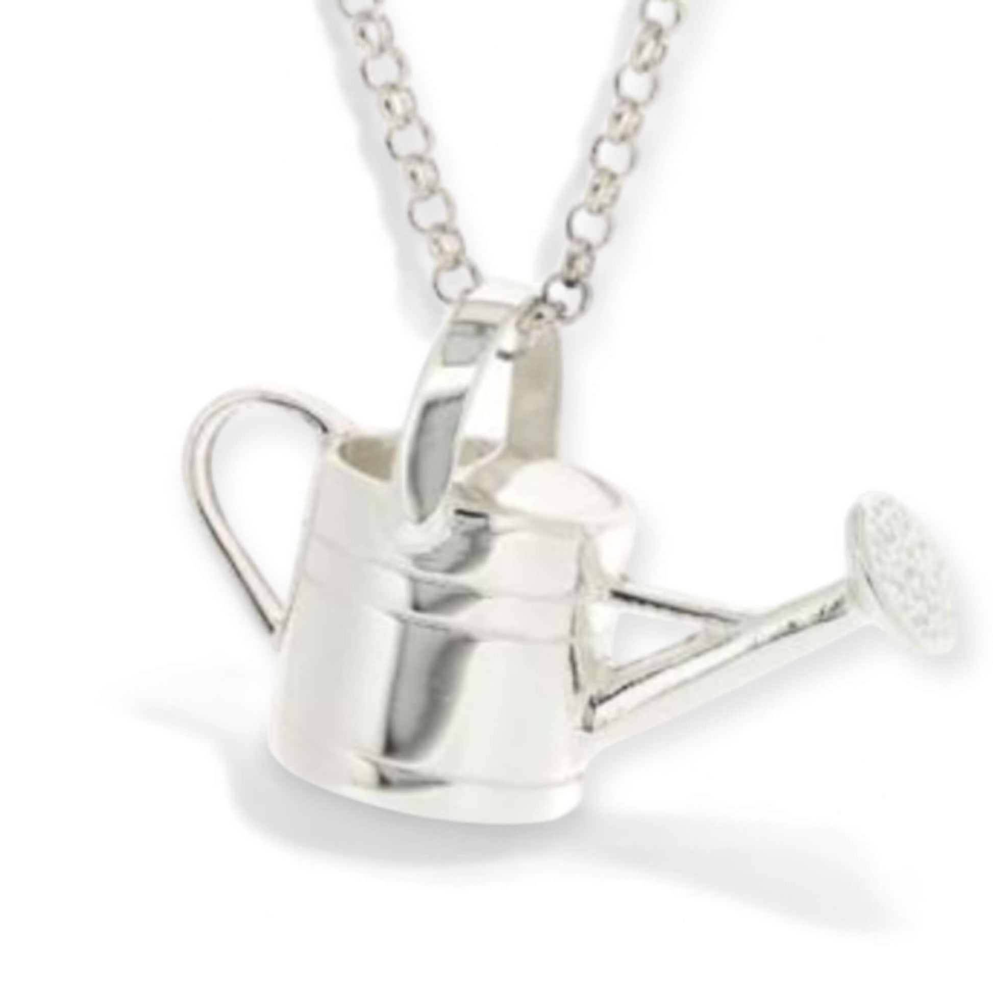 Love My Garden - Sterling Silver Watering Can Pendant - Twelve Silver Trees