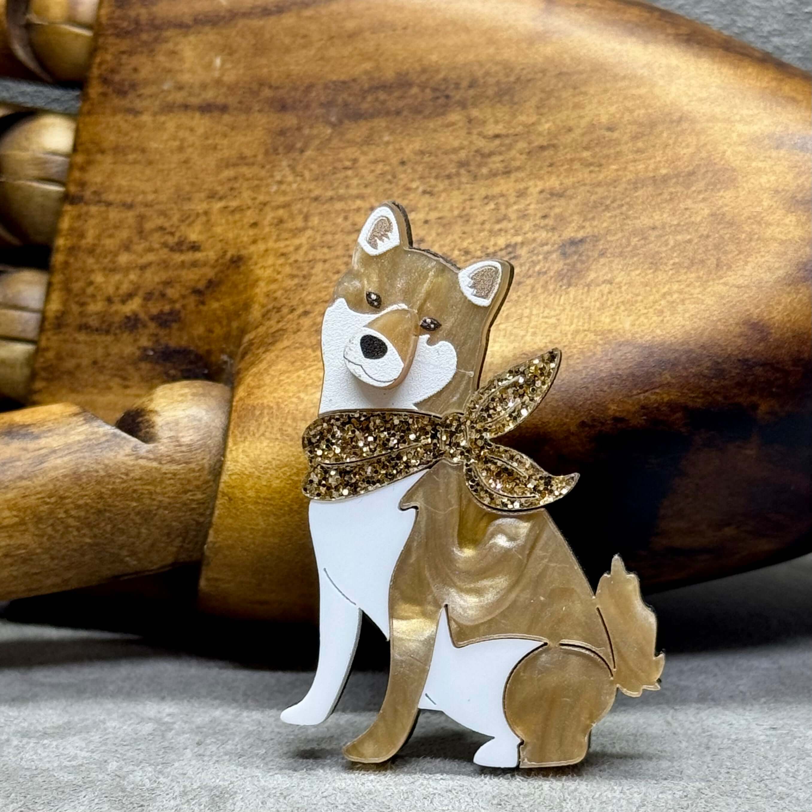 The Shiba Inu Acrylic Art Dog Brooch