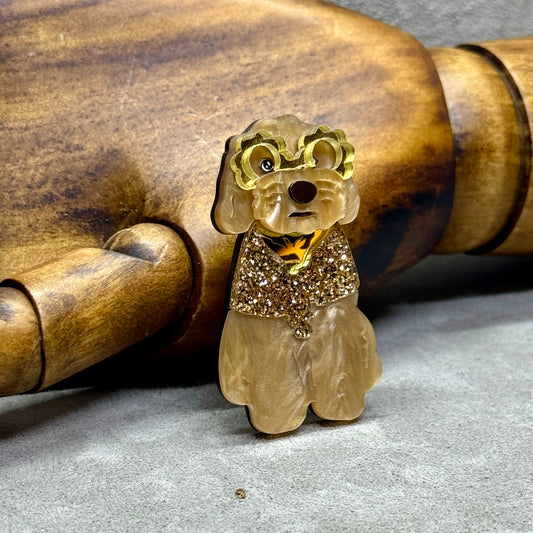 The Field Spaniel - Acrylic Art Dog Brooch - Twelve Silver Trees Jewellery & Gifts