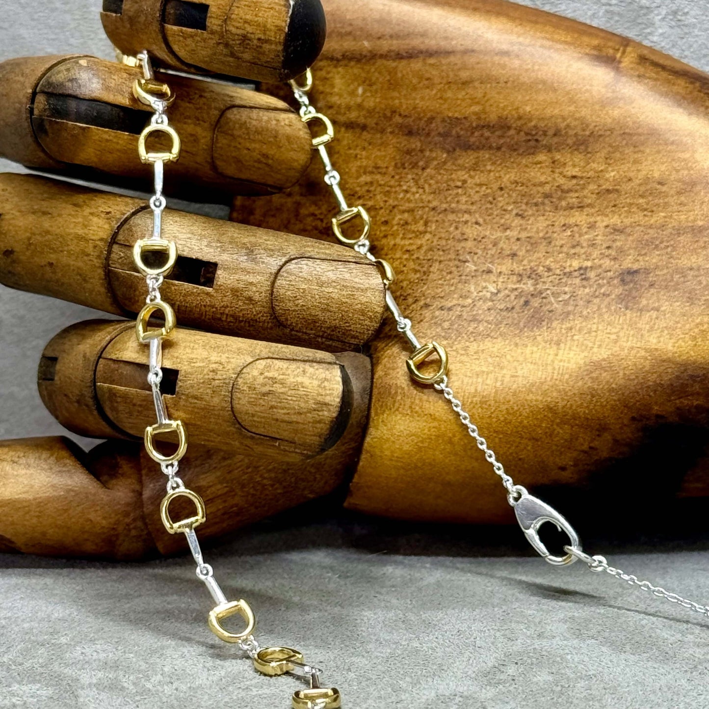 Continuous Snaffle Bracelet, Sterling Silver & 18 Carat Gold - Twelve Silver Trees