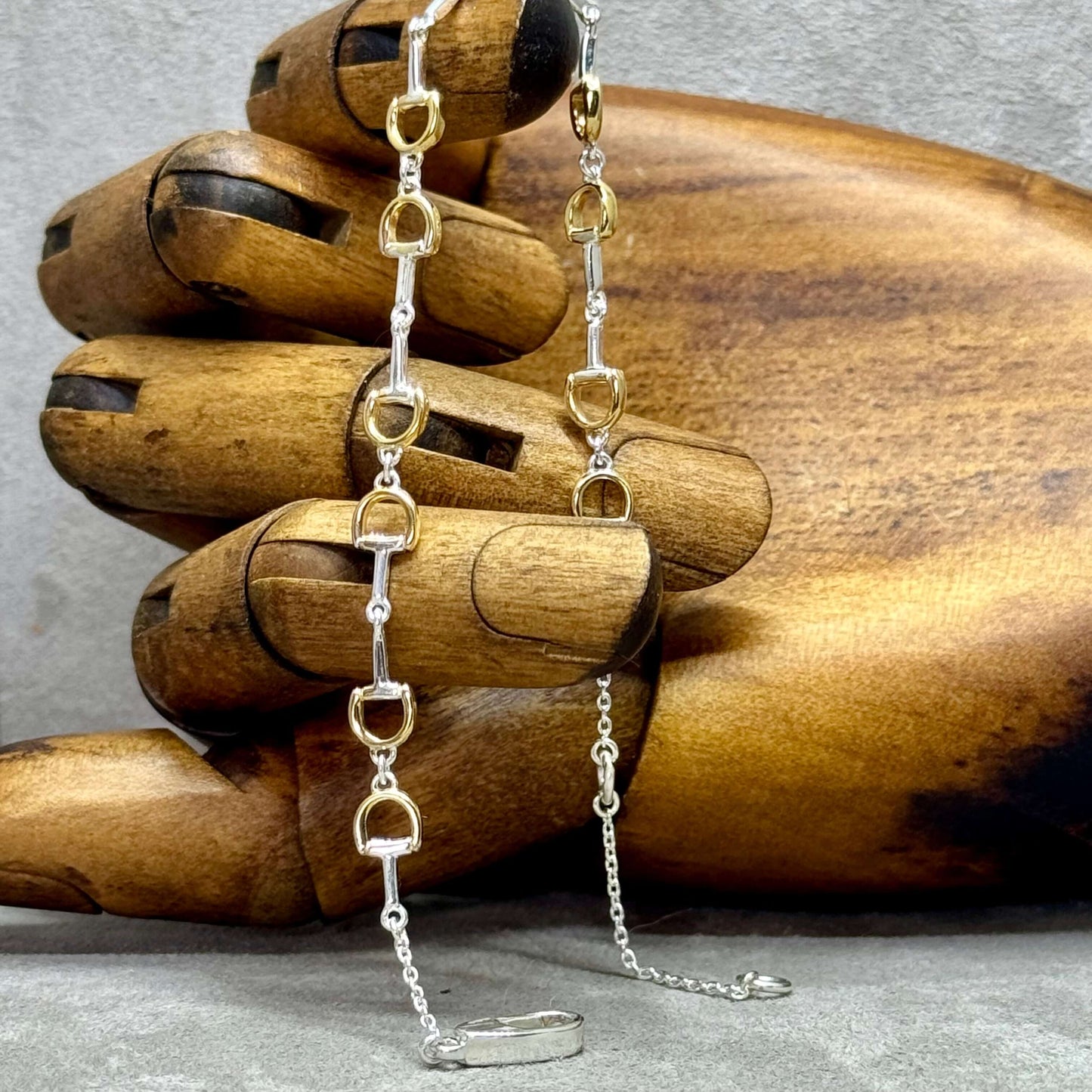 Continuous Snaffle Bracelet, Sterling Silver & 18 Carat Gold - Twelve Silver Trees