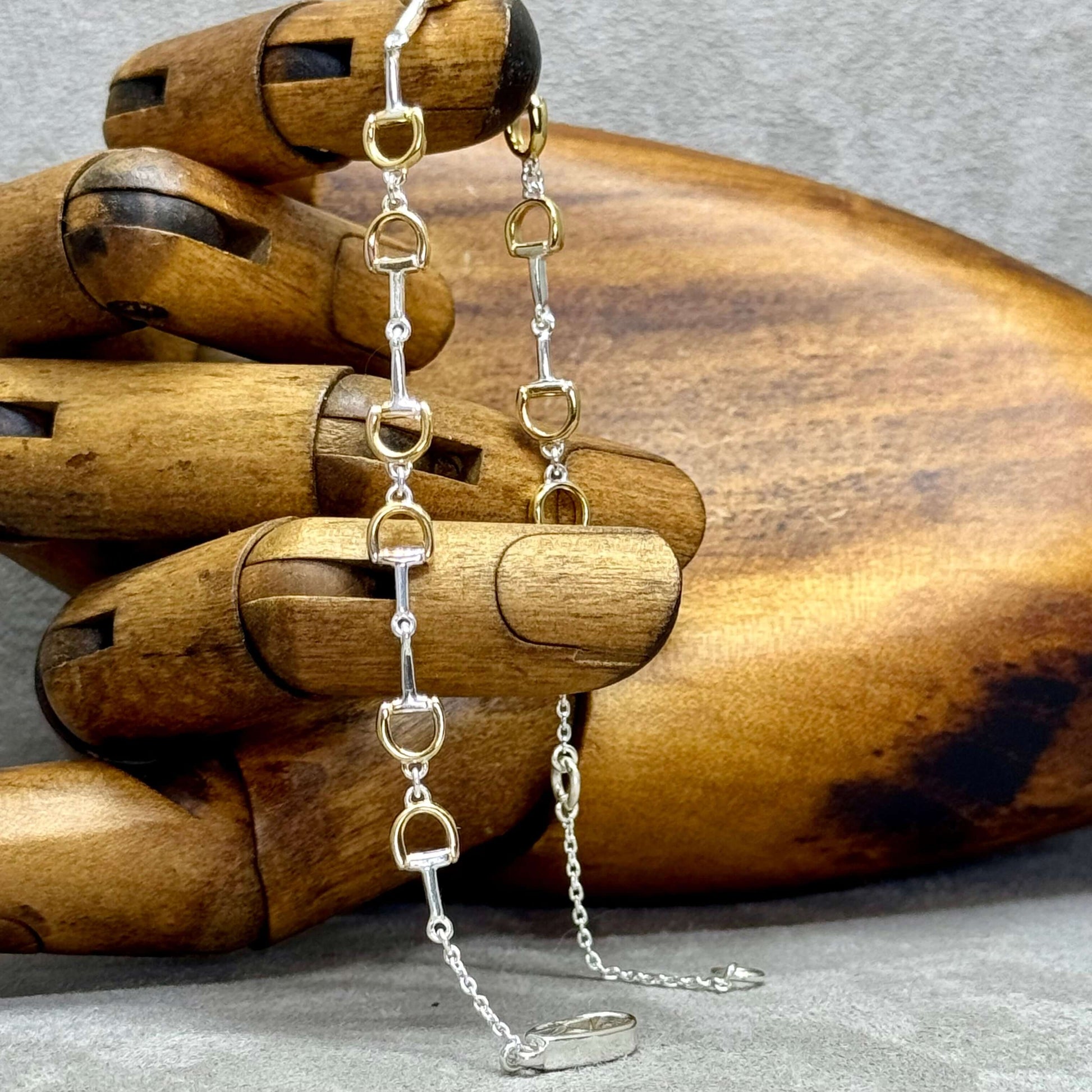 Continuous Snaffle Bracelet, Sterling Silver & 18 Carat Gold - Twelve Silver Trees