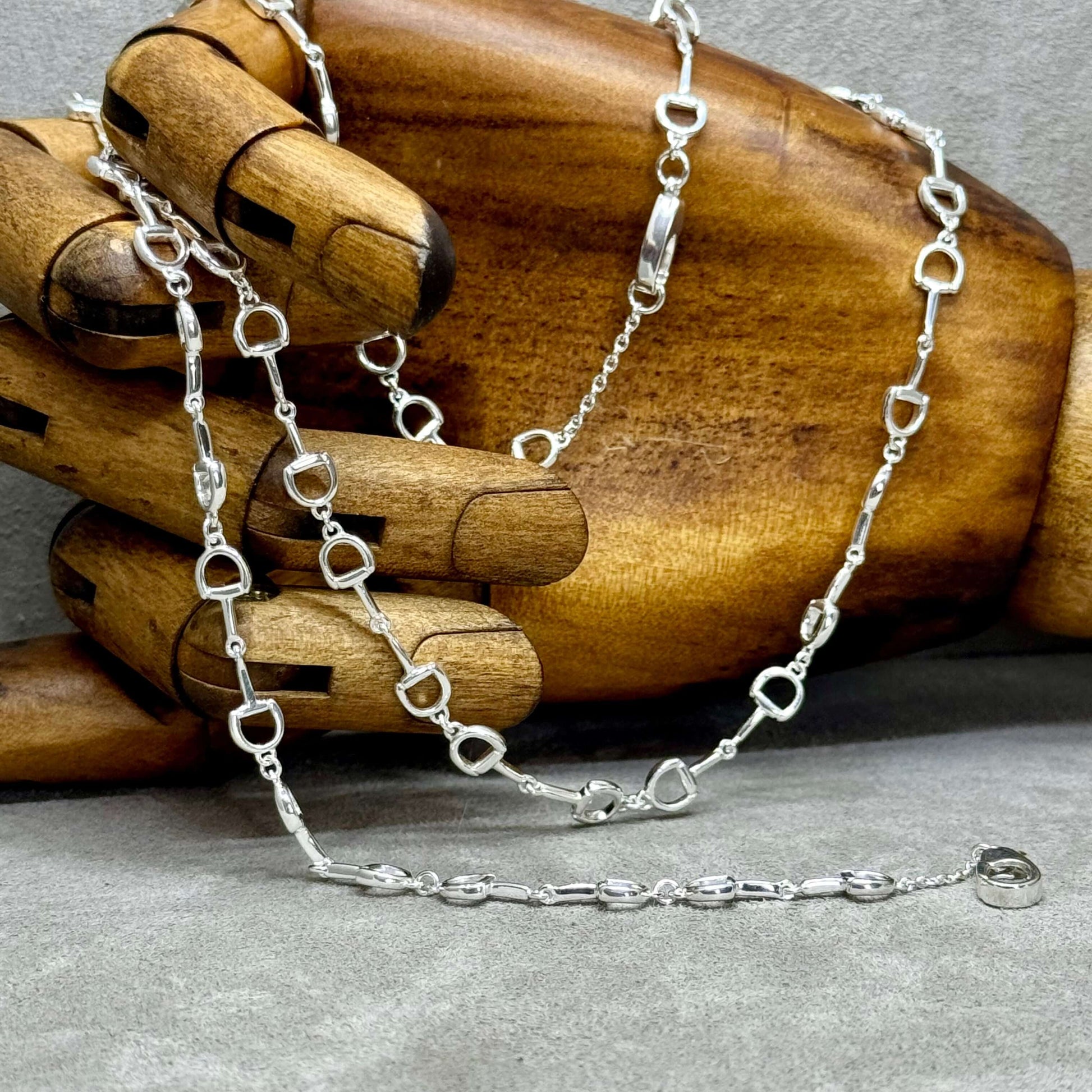 Continuous Snaffle Sterling Silver Necklace - Twelve Silver Trees