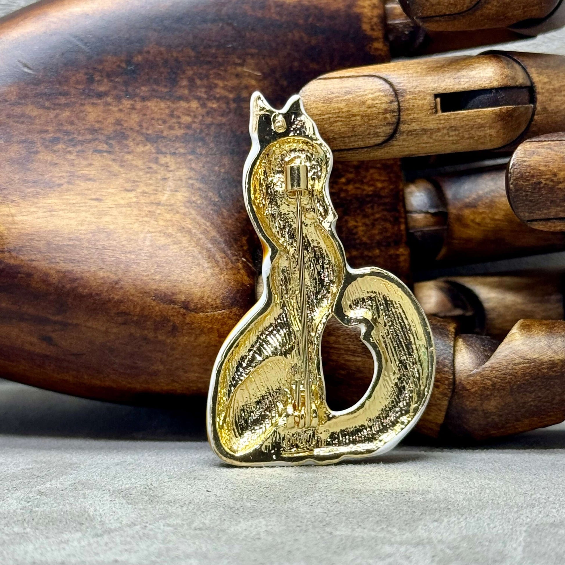 Elegant Enamel Fox Brooch - Twelve Silver Trees