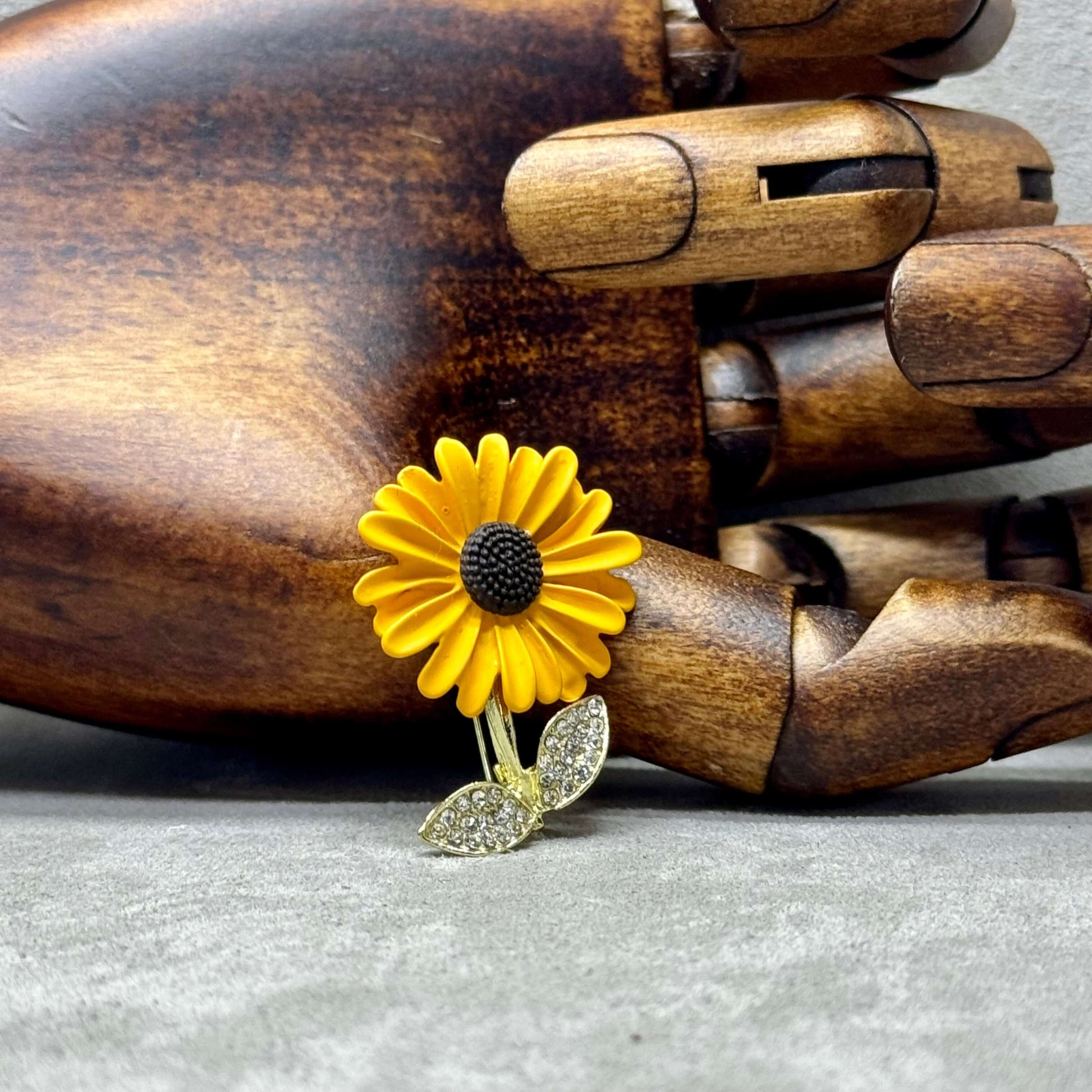 Vibrant Enamel Sunflower Brooch - Twelve Silver Trees